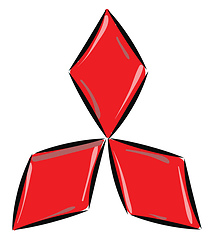 Image showing Logo of Mitsubishi motors, vector or color illustration.