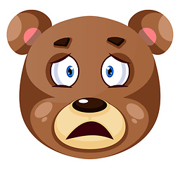 Image showing Bear is feeling upset, illustration, vector on white background.