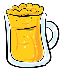 Image showing Image of beer in glass cup, vector or color illustration.