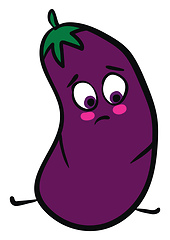 Image showing Image of dejected eggplant, vector or color illustration.