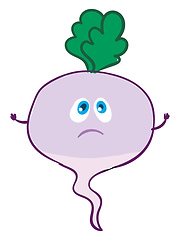 Image showing Sad turnip, vector or color illustration.