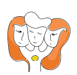 Image showing Boy and a girl in love, vector or color illustration.