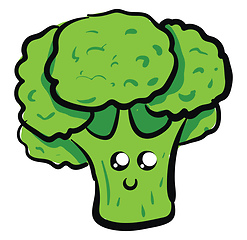 Image showing Image of cute broccoli - broccoli, vector or color illustration.