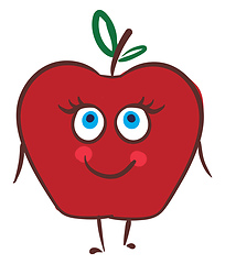 Image showing Happy apple, vector or color illustration.