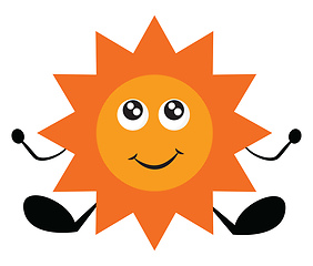 Image showing Happy sun, vector or color illustration.