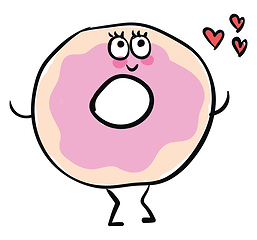 Image showing Image of blessed love donut, vector or color illustration.