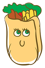 Image showing Happy shawarma, vector or color illustration.