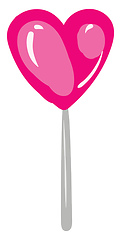 Image showing Heart lollipop, vector or color illustration.