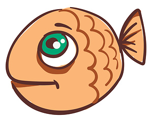 Image showing Round fish, vector or color illustration.