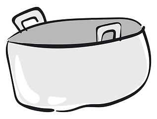 Image showing White saucepan, vector or color illustration.