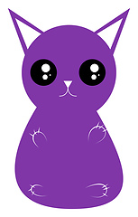 Image showing Purple cat, vector or color illustration.