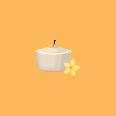 Image showing Image of candle with flower, vector or color illustration.