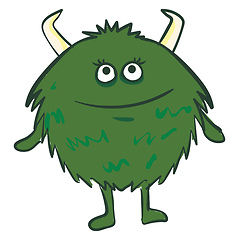 Image showing Green color monster, vector or color illustration.