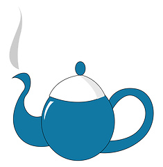 Image showing Clipart of a blue-colored teapot/Evening snacks time, vector or 