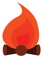 Image showing Logs on fire, vector or color illustration.