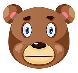 Image showing Bear is silent, illustration, vector on white background.