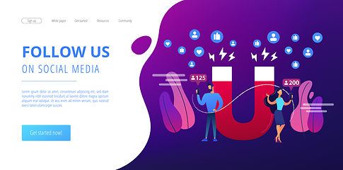 Image showing Attracting followers concept landing page