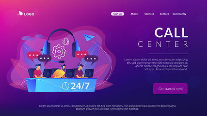 Image showing Call center concept landing page.