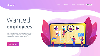 Image showing Wanted employees concept landing page