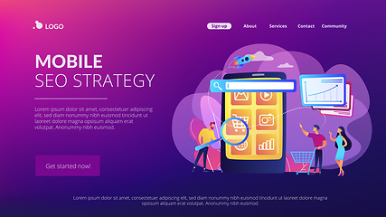 Image showing Mobile media optimization concept landing page