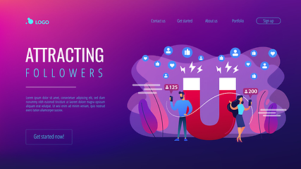 Image showing Attracting followers concept landing page