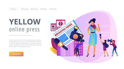 Image showing Yellow press concept landing page