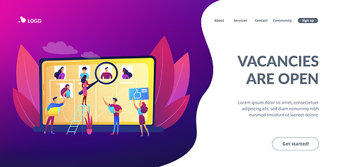 Image showing Wanted employees concept landing page