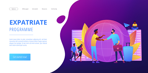 Image showing Expat work concept landing page