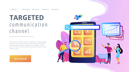 Image showing Mobile media optimization concept landing page