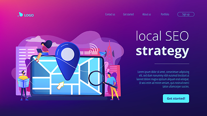 Image showing Local search optimization concept landing page