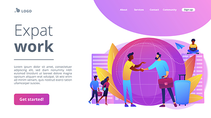 Image showing Expat work concept landing page