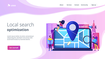 Image showing Local search optimization concept landing page