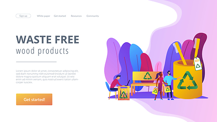 Image showing Waste free wood products concept landing page