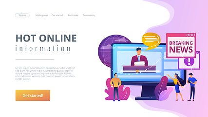 Image showing Hot online information concept landing page