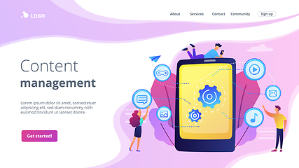 Image showing Mobile content concept landing page