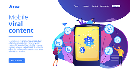 Image showing Mobile content concept landing page