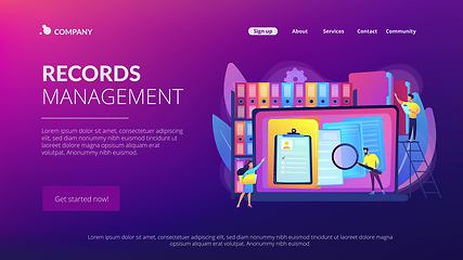 Image showing Records management concept landing page