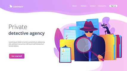 Image showing Private investigation concept landing page