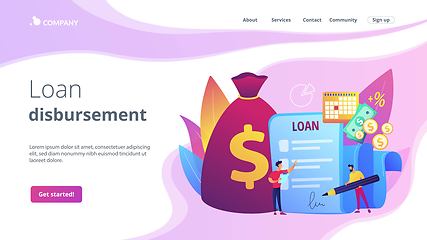 Image showing Loan disbursement concept landing page