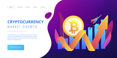 Image showing Cryptocurrency makes comeback concept landing page