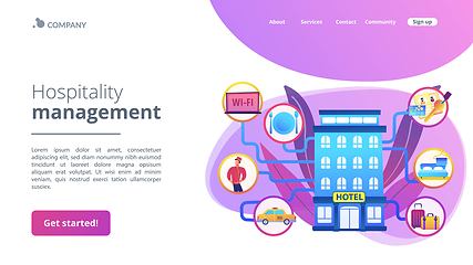 Image showing Hospitality management concept landing page