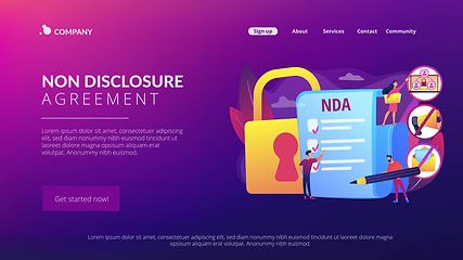Image showing Nondisclosure agreement concept landing page