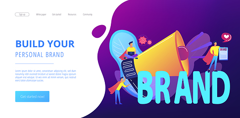 Image showing Personal brand concept landing page
