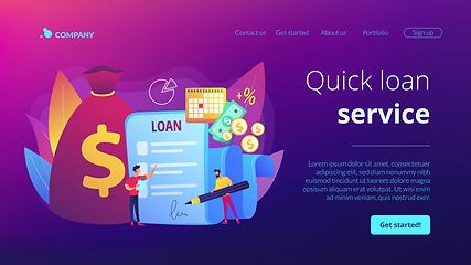 Image showing Loan disbursement concept landing page