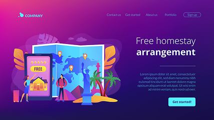 Image showing Hospitality and travel clubs concept landing page