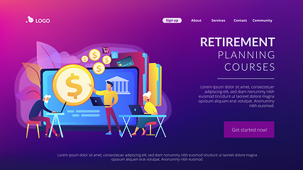 Image showing Financial literacy of retirees concept landing page.