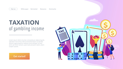 Image showing Gambling income concept landing page.