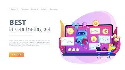 Image showing Crypto trading bot concept landing page