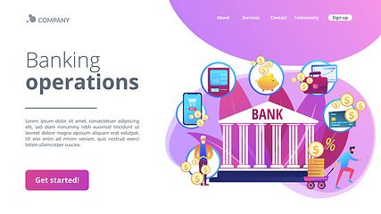 Image showing Banking operations concept landing page