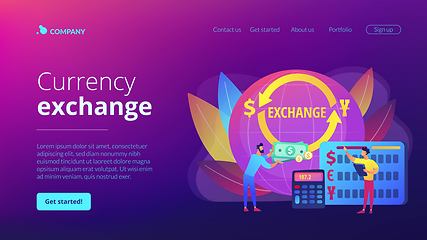 Image showing Currency exchange concept landing page